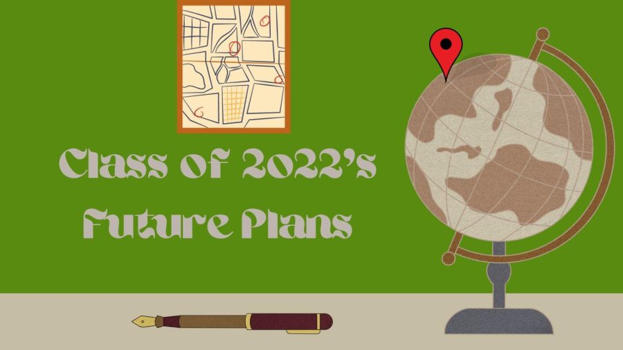 This map shows the future plans of the 2022 graduating class. 