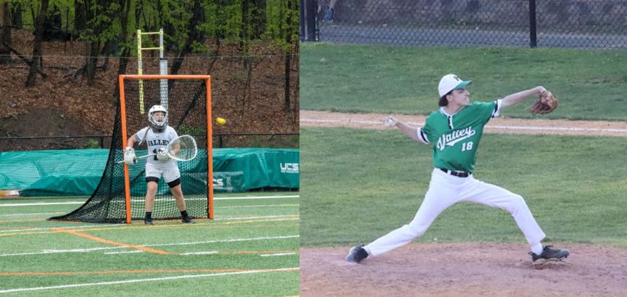 The April athletes of the month are Junior pitcher Andrew Wallace, and Senior goalie Morgan Jones.
