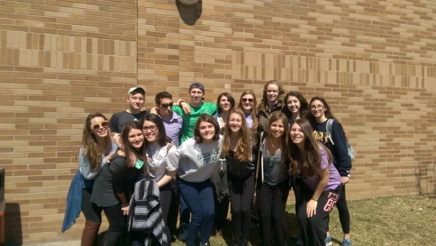 Miss Leah Jeromes AP World History students pose for a group photo just before departing for their Holocaust Remembrance Tour, which will bring them to Germany, Czech Republic, and Poland.