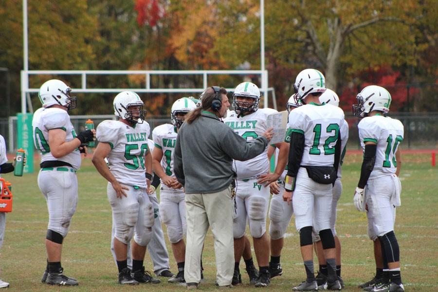 Pascack Valley coach Craig Nielsen addresses his players during his tenure as hea