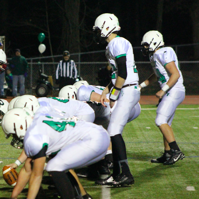 Pascack Valley quarterback Colin Dedrick about to go under center in Friday nights 45-13 loss to Ramapo in the North 1 Group 3 semifinals. The Indians finished with an 8-3 record.  