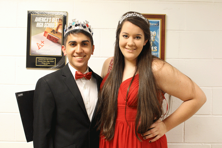 Seniors Tiffany Lowe and Joel Noonan, co-presidents of the Choir Board, dressed up for the Halloween Talent Night in October. 