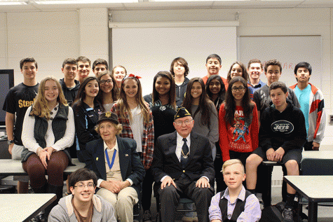 Veterans, Lt. Beverly B. Rosenstein and Past Commander George De Rosa with Period 7 CP US History I