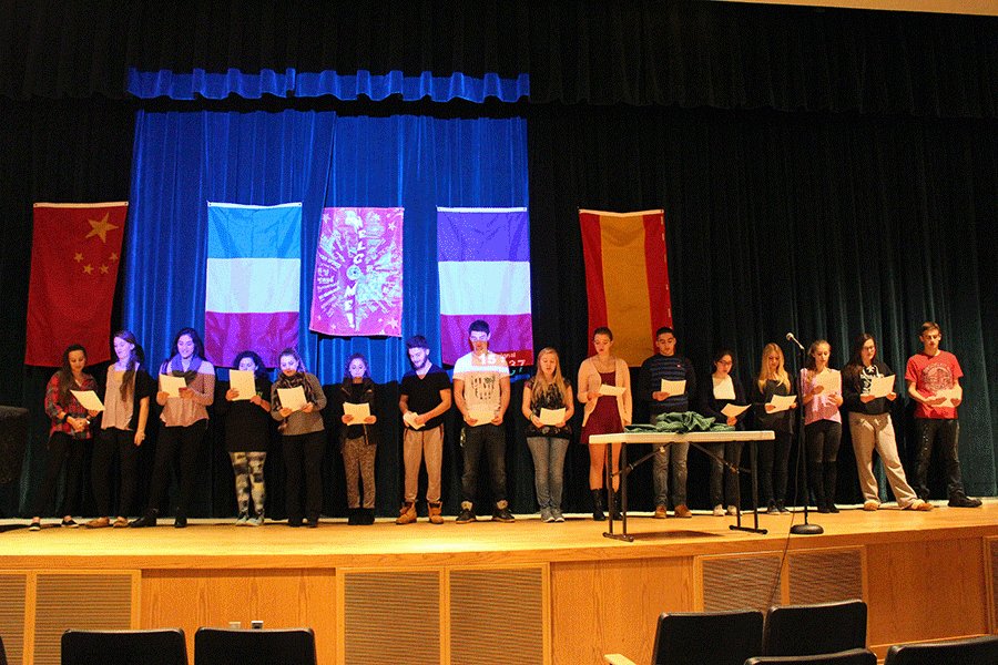 PVs honors Italian 4 class rehearses for the Italian National Honor Society Induction Ceremony, which will be held on Thursday, Nov. 3 at 7 p.m.