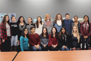 NaNoWriMo Winners 2015 from Mr. Matt Morones Honors English 2 classes, (clockwise from top left) Sarah Schmoyer, Lauren Cohen, Julia Ganbarg, Rebecca Fontana, Justine Touzot, Emily Wolf, Meghan McIntyre, Tyler Jacobson, Shannon De La Cruz, Chandni Shah, Shaina Palmer, Kajal Ramrup, Seana Montalbano, Sydney Nicklas, Christina Quezada, Curstine Guevarra. (Not pictured) Sarah Daniels, Erin Flanagan, Samantha Gibson, Lauren Martinez, and Rachel Powell.