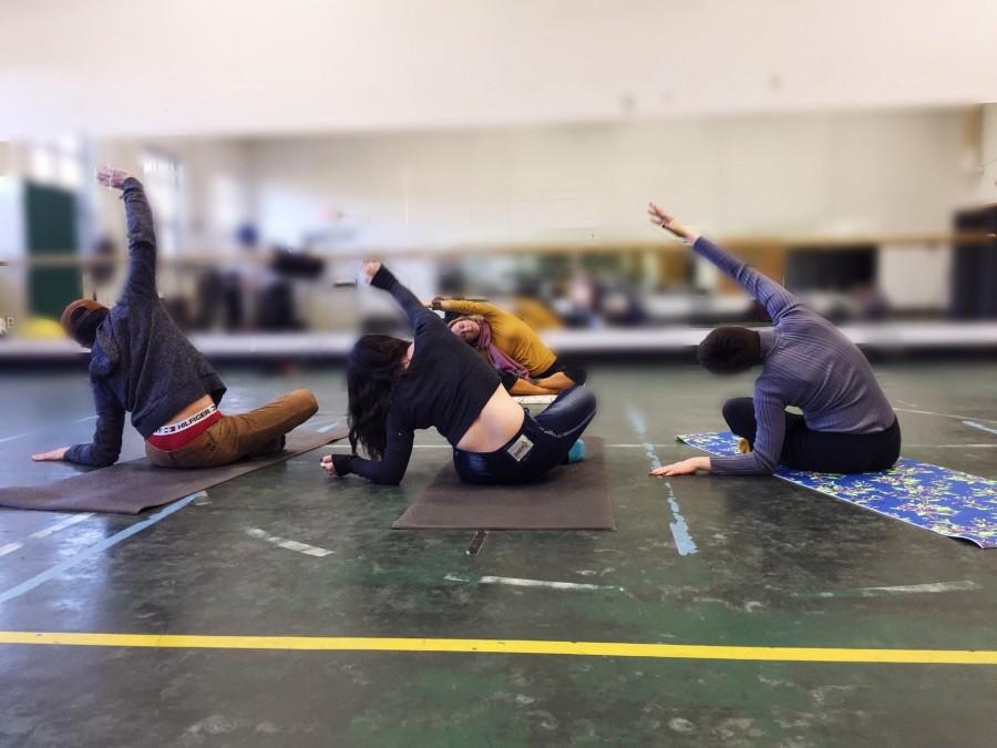 Ms. Francesca Silvano leads Pascack Valley students in yoga during her Pascack Period class.
