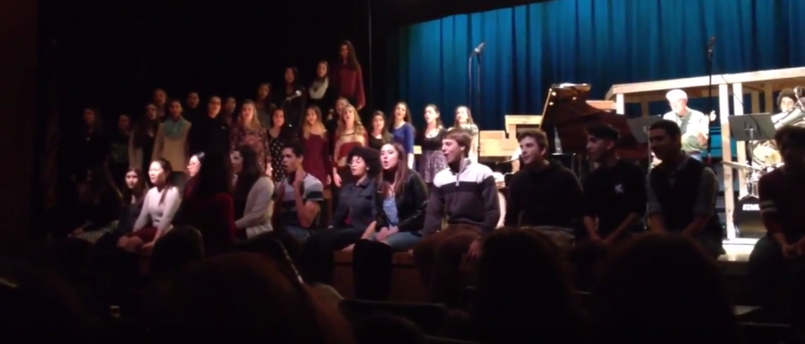 The PV Chamber Choir performs the finale at Thursday's Talent Night.