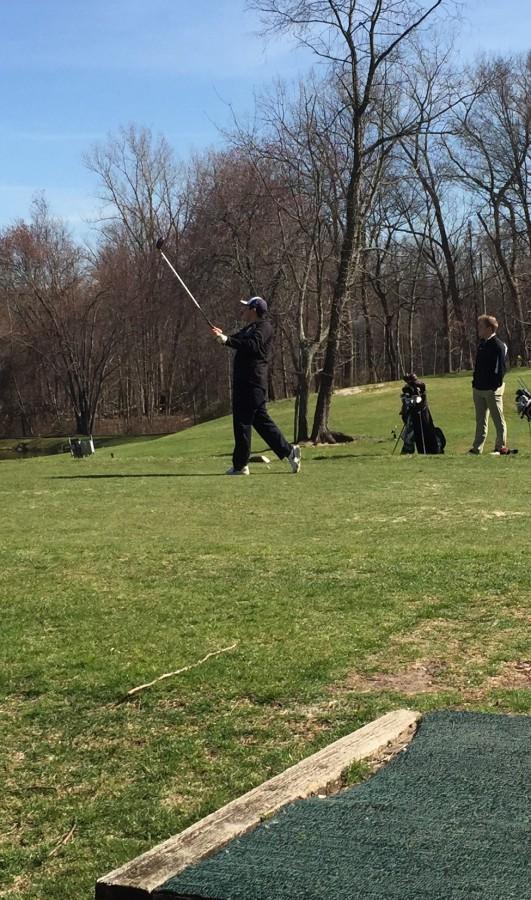 Calvin Ralph finishes his swing on the 1st hole while playing for Pascack Valley. After graduating from PV in 2016, Ralph went on to continue his golf career at the University of Scranton.