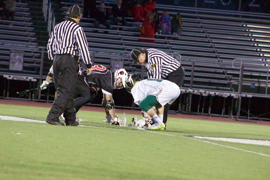 Jimmy Spillane taking the faceoff to begin the fourth quarter. This faceoff win gave him 500 for his career.