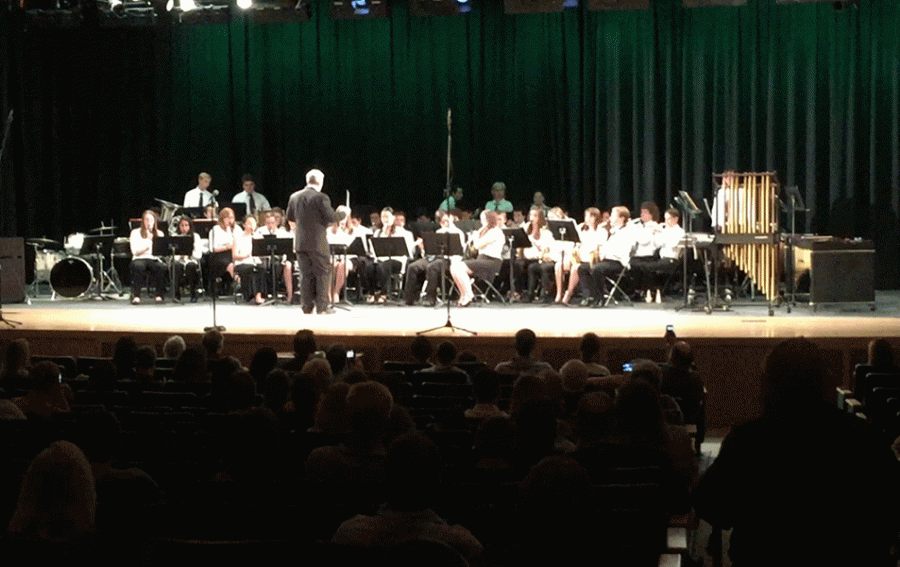 The Wind Ensemble performs at the Spring Band Awards Concert on May 12.