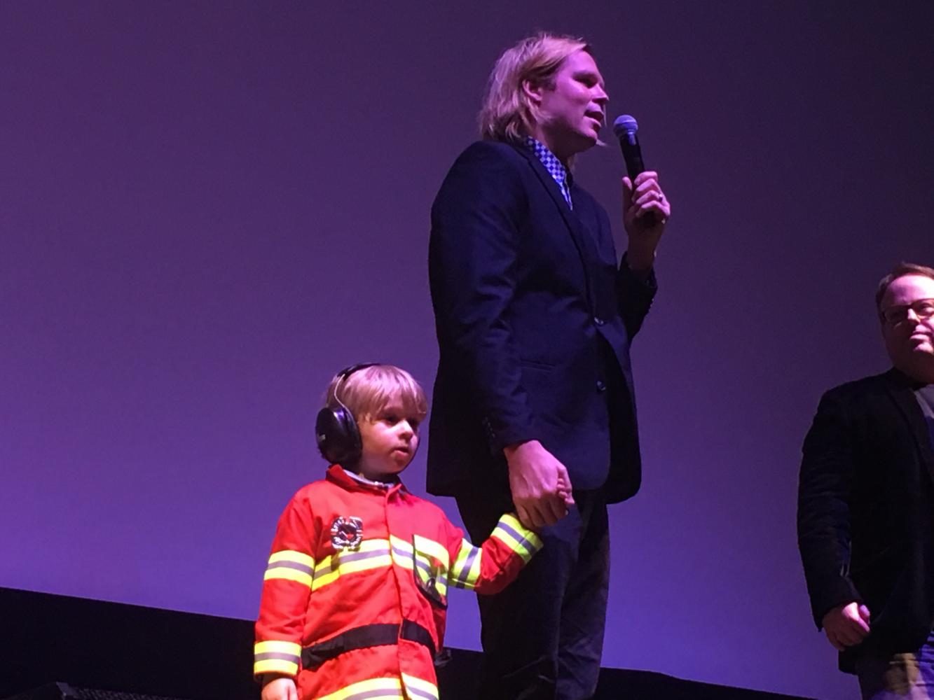 Geremy Jasper and his son after the Montclair Film Festival screening of Patti Cake$. The movie came out in limited release last January and was directed and written by Jasper. 