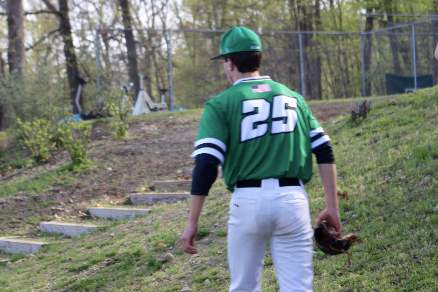 Pascack Valley starting pitcher Riley Weis before a game. Weis threw 6 innings and got the no-decision in PVs 3-2 extra inning loss to Cranford in the Group 3 semifinals.