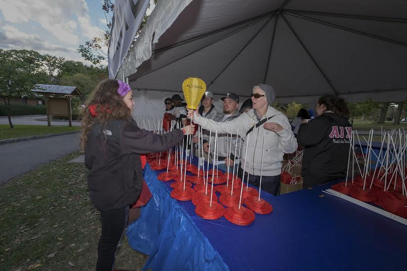 Joanna Connors participates in the Light the Night walk for cancer.