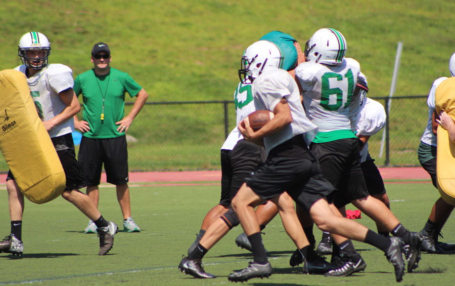 Pascack Valley players run drills during a recent practice. The Indians will open their season on Friday at River Dell.