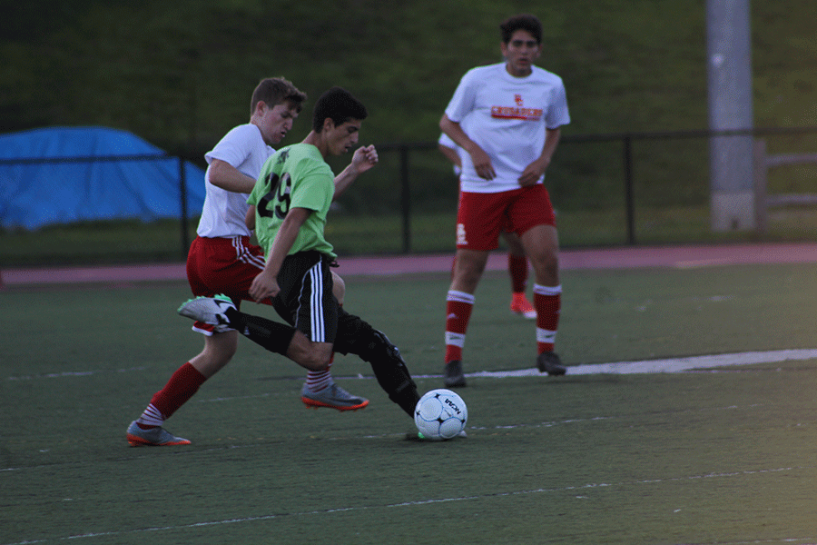 Andrew+Tateossian+dribbles+the+ball+during+a+recent+scrimmage+against+Bergen+Catholic.+PV+opens+their+season+on+Friday+against+Teaneck+at+Votee+Park.
