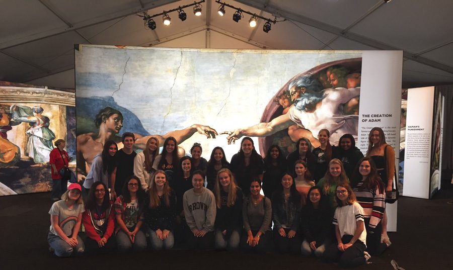 PV and PH art/history students at the Michelangelo’s Sistine Chapel exhibit. The students had walked around and viewed all of the artwork.