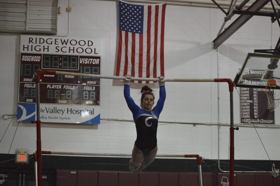 Melissa Ricciardi competes on the bars last year. She will lead PVRG as a senior in 2018. 