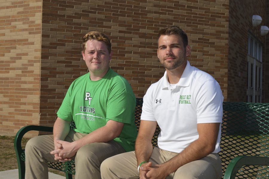 Jimmy Alburtus (left) and Mark Vetterlein are two of the volunteer coaches for the football team.