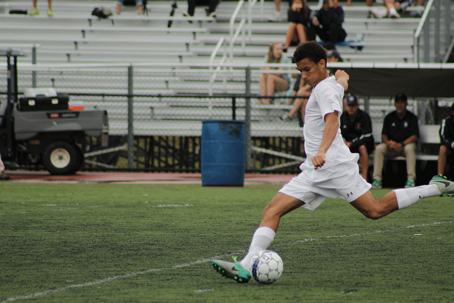 Jahren James kicks the ball for PV during a recent game