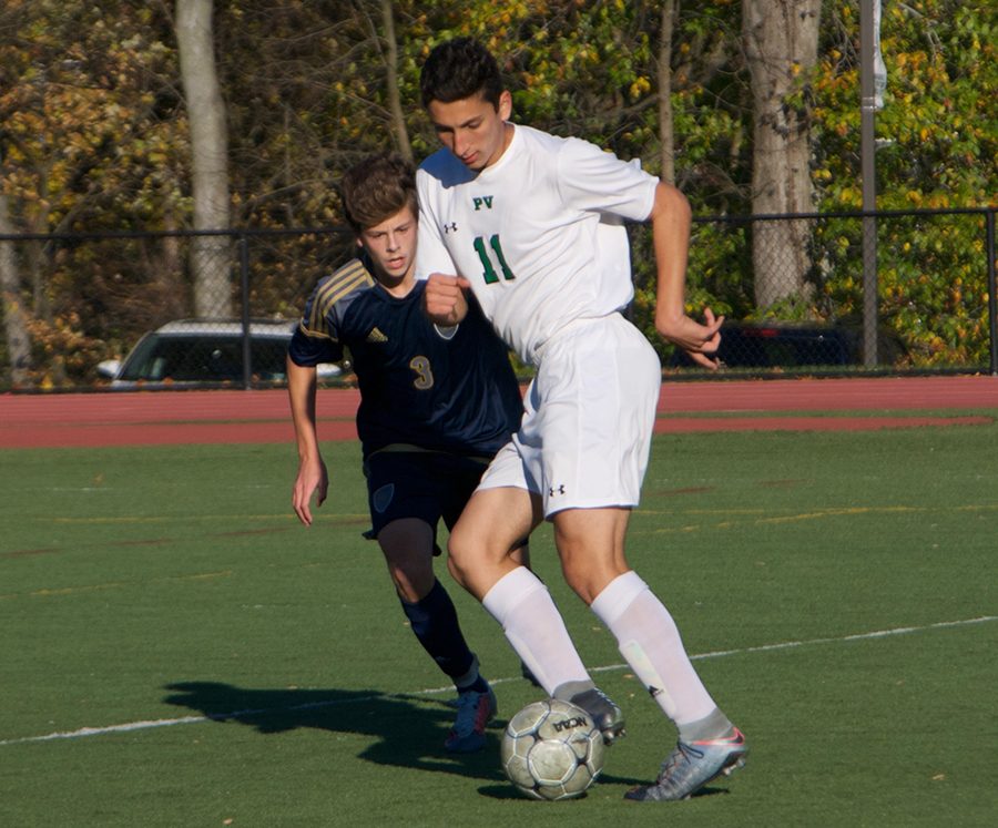Ryan Mastowski dribbles the ball during a game last season. He will start at forward for PV this year.  