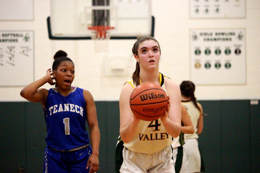 Brianna Smith attempts a free throw against Teaneck.