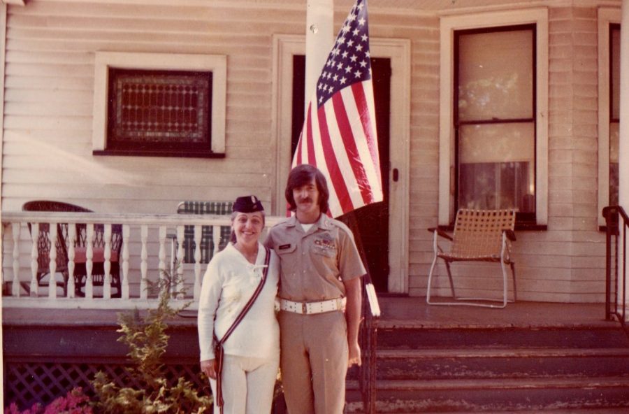 Jeff Jasper in his army uniform with his mom, Gussie Jasper