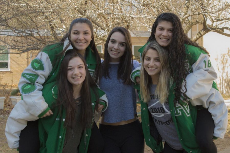 (Clockwise from bottom left) Megan Garrett, Brielle Padovan, Hailee Donne, Lauren Martinez, and Nicolette Luisi