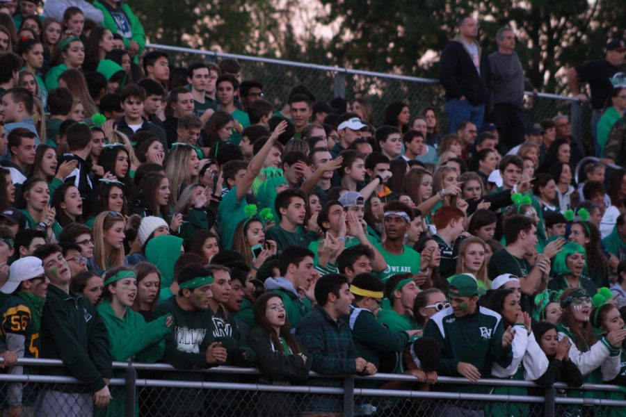 PV students cheer for the Indians during a recent football game. Students, and all other spectators, will no longer be able to bring outside beverages to the PV home football games after a new policy was implemented on Thursday. 