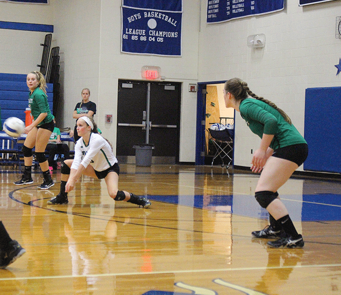 Megan Viganola bumps the ball up in a game last season. She is one of PVs four senior starters in 2018. 