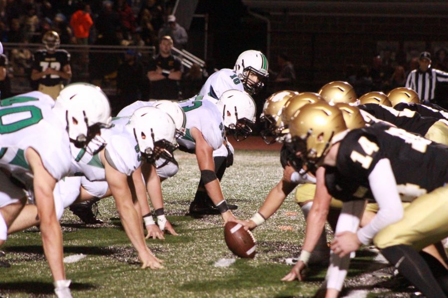 The Pascack Valley defense lines up against River Dell in Week 6. The Indians will once again travel to Oradell on Friday to take on River Dell in the first round of the playoffs.
