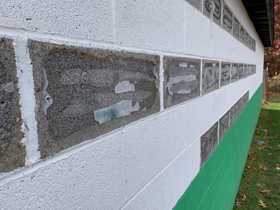 The plaques behind the third base baseball dugout were removed Wednesday morning. Pascack Valley Regional High School District Superintendent Erik Gundersen informed the Pascack Valley community in an email.