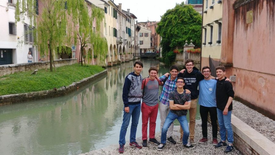 The 2018 seniors on their Italian exchange trip in Treviso, Italy, where Mike Haydens exchange student lives. PV Italian teacher Barbara Borghi believes that this experience for Hayden “ignited a new passion for the language.”