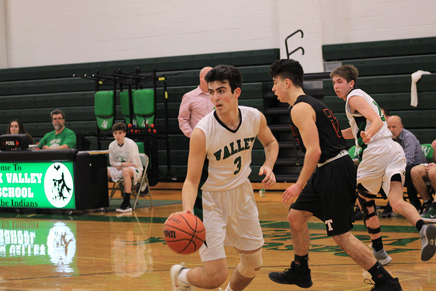 Max Yellin dribbles the ball for Pascack Valley during a game last year. He and fellow senior Justin Nicita will take on leadership roles for a relatively inexperienced Indians' team. 