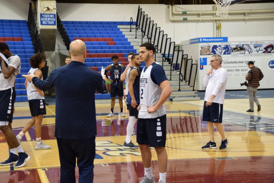 Greg Herenda coaches up his players during the open practice session. His team will be making its first appearance in the NCAA Tournament since 2016. 