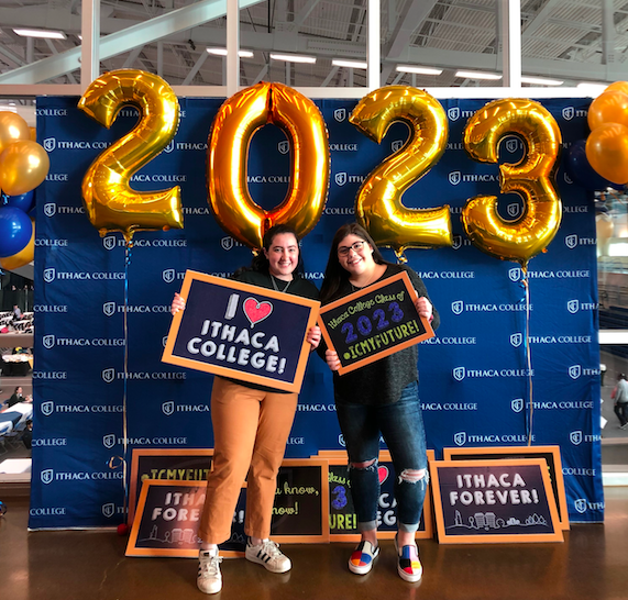 PV senior Kayla Barry and her future roommate smile at Ithaca Colleges accepted student day. In this weeks Kaylas Korner, Barry discusses her anxieties with going to college next year. 