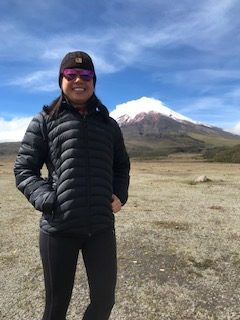 Jennifer Kuo stands In front of the Cotopaxi mountain in Ecuador. She visited South America with PV history teacher Leah Jerome.