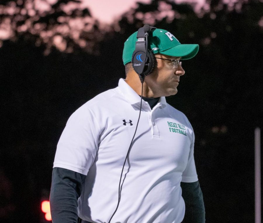 Coach Len Cusumano watches the Pascack Valley football team. PV plans to build on a 2019 season in which it reached the North 1, Group 3 state sectional final.