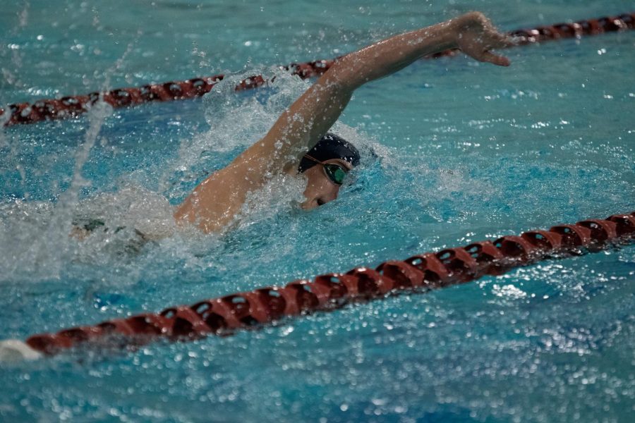 Tyler Marzano swims freestyle for the Pascack Regional Swim Team. Now a senior, Marzano is a captain for the team in 2021.