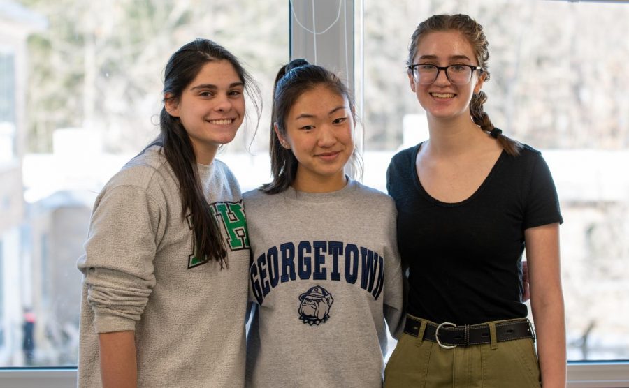 One Spirit club members Lucy Disalvo, Ellie Kim, and Paige Gorman are representatives of TEEEM Lakota. TEEEM is sponsoring the club for its first event, a hypnotism night on Thursday, Jan. 23. 