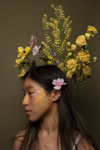 This portrait was inspired by the first day of spring on Friday, March 21. Smoke Signal photographer Evie Higgins took a portrait of freshman Ava Kim during the week before classes were moved online.