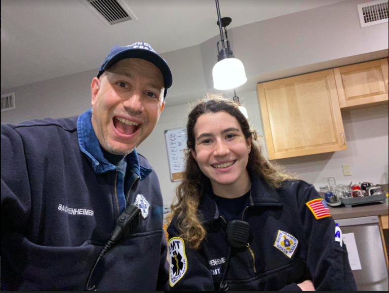 Assistant District Superintendent Barry Bachenheimer and his daughter, Lea Bachenheimer, continue to volunteer with the South Orange Rescue Squad during the coronavirus pandemic. While Lea’s shift lasts Sunday evenings from 6 p.m. to 10 p.m, Bachenheimer is on duty from 6 p.m. Sunday night to 5 a.m.