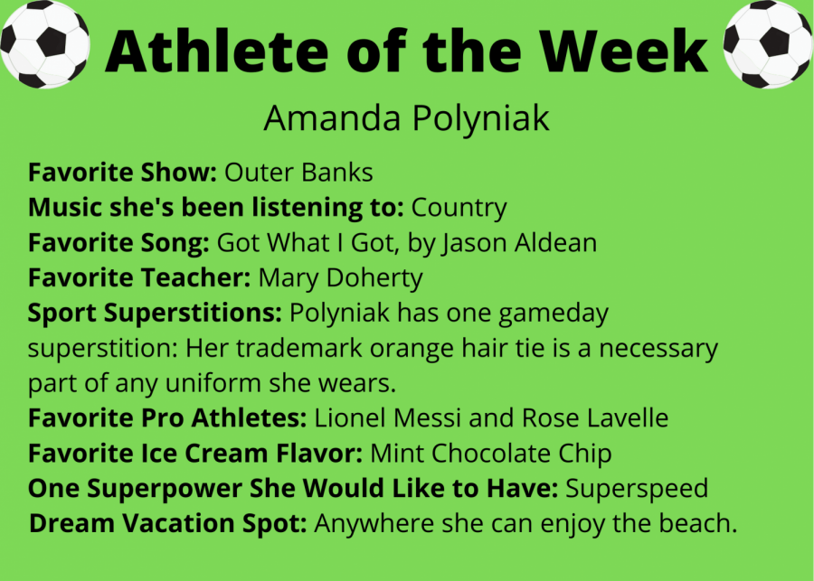 Amanda Polyniak is our first Athlete of the Week in the 2020-21 school year.