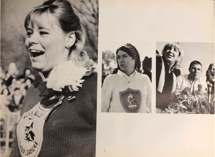 Pascack Valley students in the 1966 yearbook, The Warrior. The Indian mascot was chosen in 1954 by a committee of PV students and faculty. 