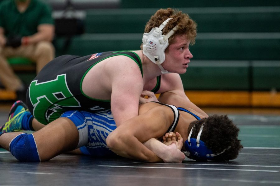 Captain Drew Petaccia works for the pin in his match against Teaneck last year. Check out the newcomers as well as the key returners. 