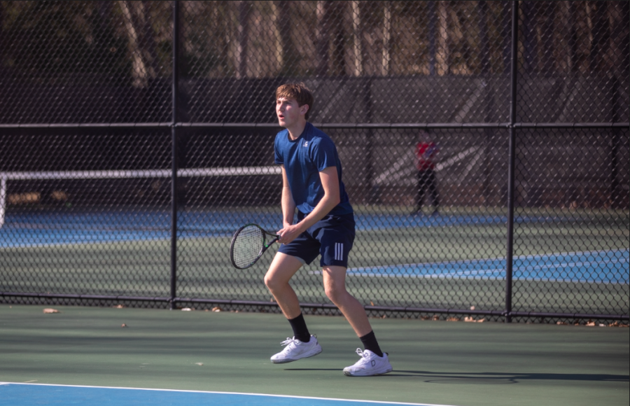 Connor Shirey is a key returner for the boys 2022 tennis season. The team looks to build off the experience of the singles players.