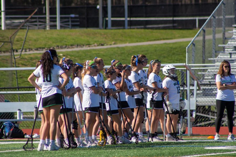 The+girls+lacrosse+team+stands+on+the+field+before+their+win+against+Passaic+Tech.+Find+out+more+about+all+sports+throughout+last+week+below.