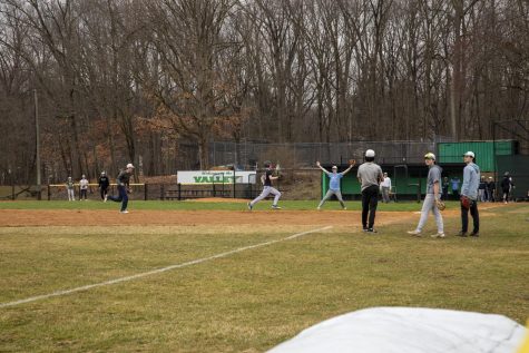 The Pascack Valley Baseball Team practices cut-offs on Tuesdays practice.