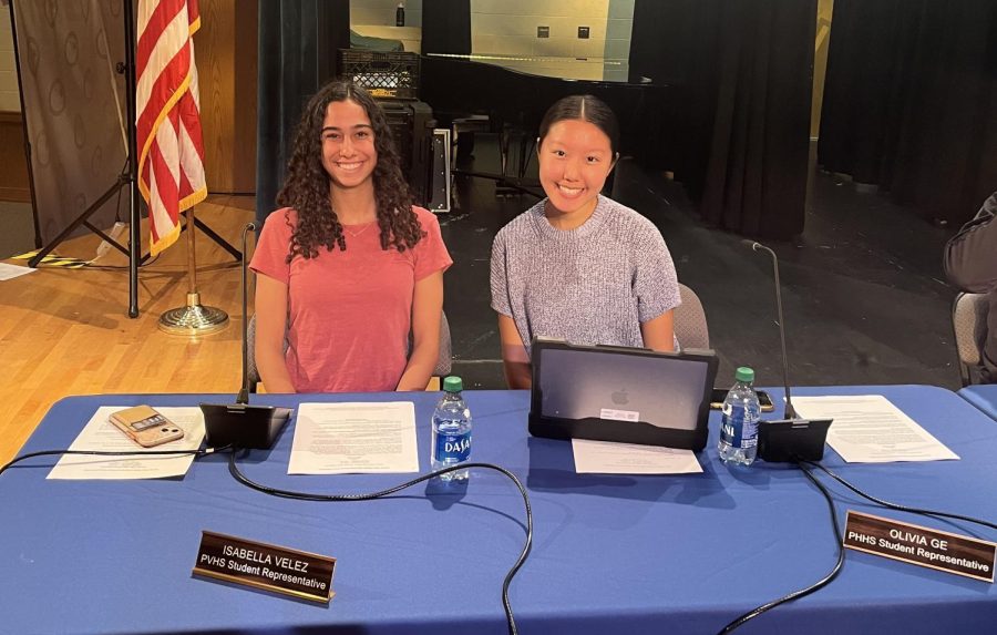 Isabella Velez and Olivia Ge are the 2022-23 student representatives to the BOE.