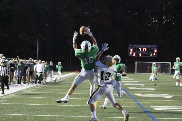 Marc Dellaquila scoring a receiving touchdown during Valley's 27-21 win against Old Tappan on Oct. 25, 2024
