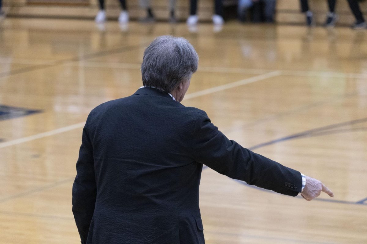 Girls Basketball's Head Coach Jeff Jasper mid game